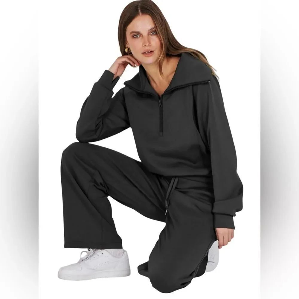 Xieerduo- Two piece sweatsuit. Long sleeve Drawstring Pants - Picture 2 of 11